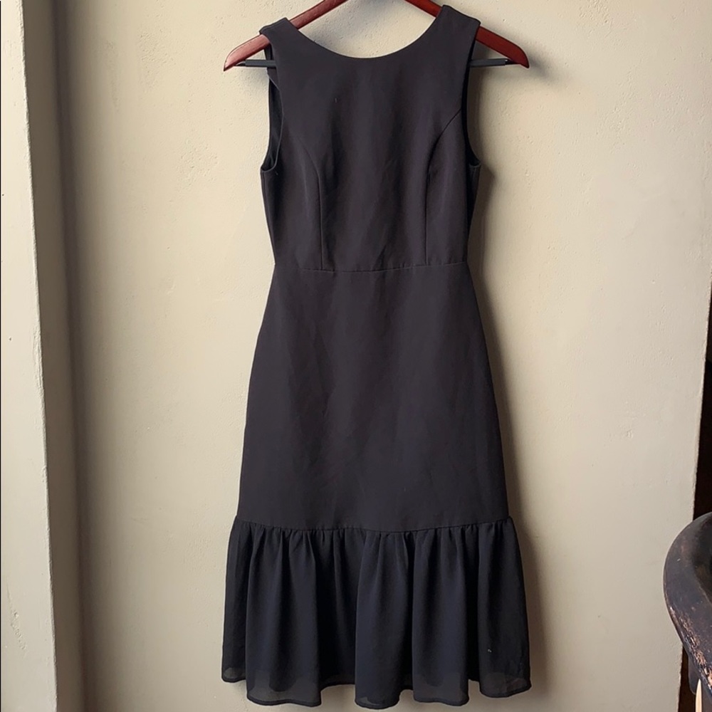 Lulu’s Black Bodycon Ruffle Hem Midi Dress XS
